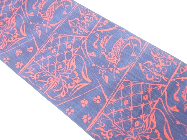 JAPANESE FUKURO OBI / WOVEN FLORAL PLANTS